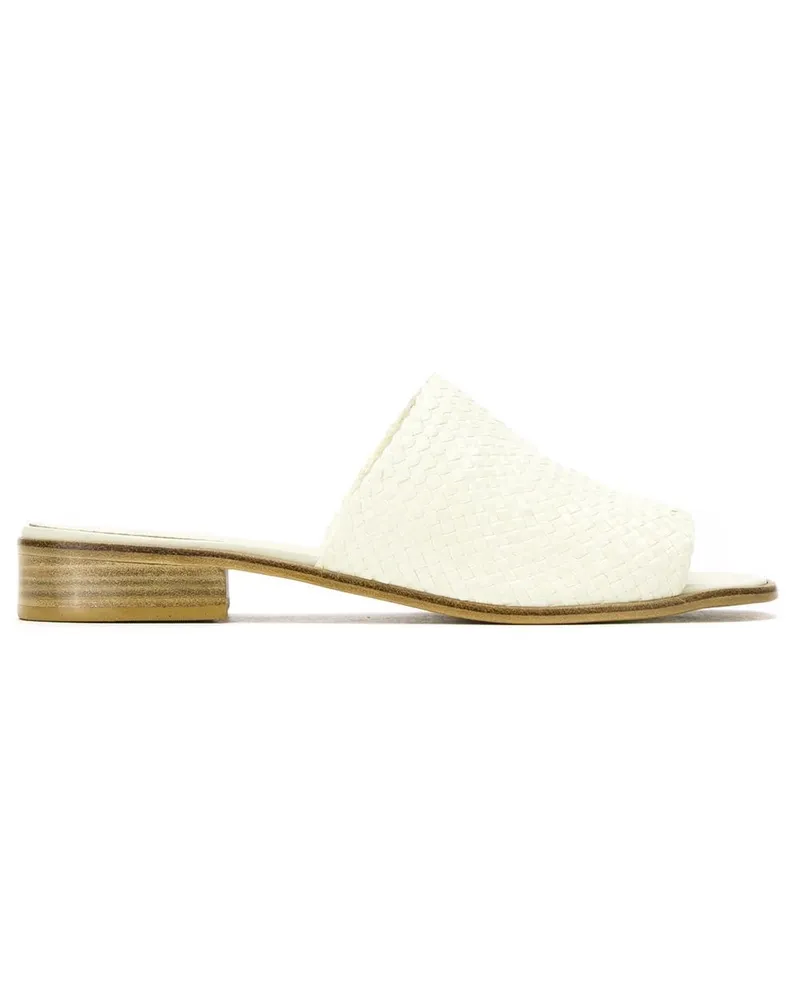 Sarah Chofakian Mules aus Leder - Weiß Weiß