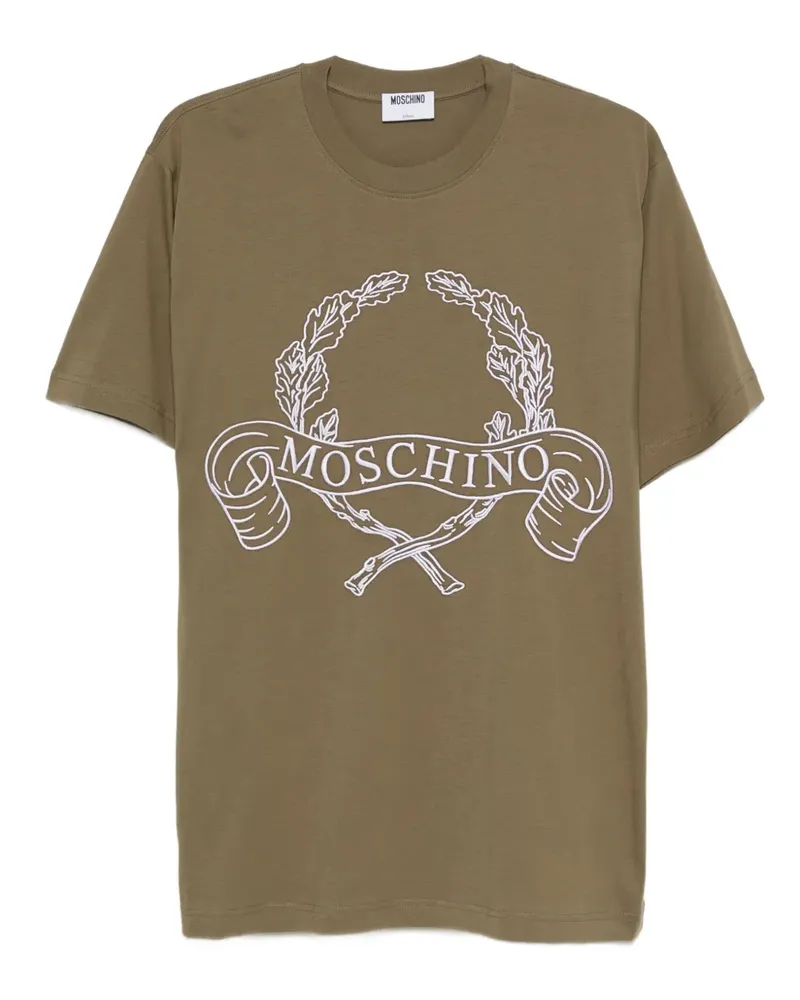 Moschino T-Shirt mit Lorbeerkranz-Print - Grün Grün