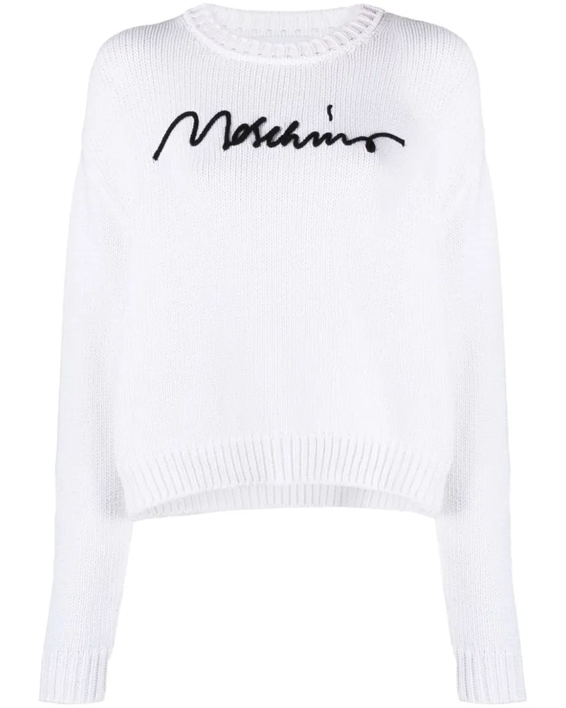 Moschino Pullover mit Logo-Stickerei - Weiß Weiß