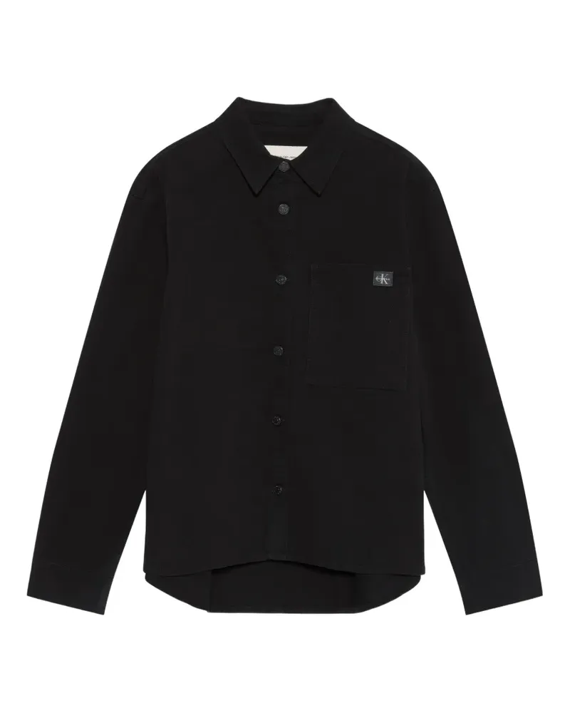 Calvin Klein logo-patch shirt jacket - Schwarz Schwarz