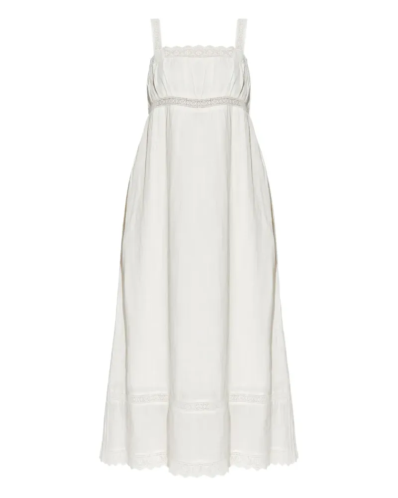 Posse Midikleid mit Spitzendetail - Weiß Weiß