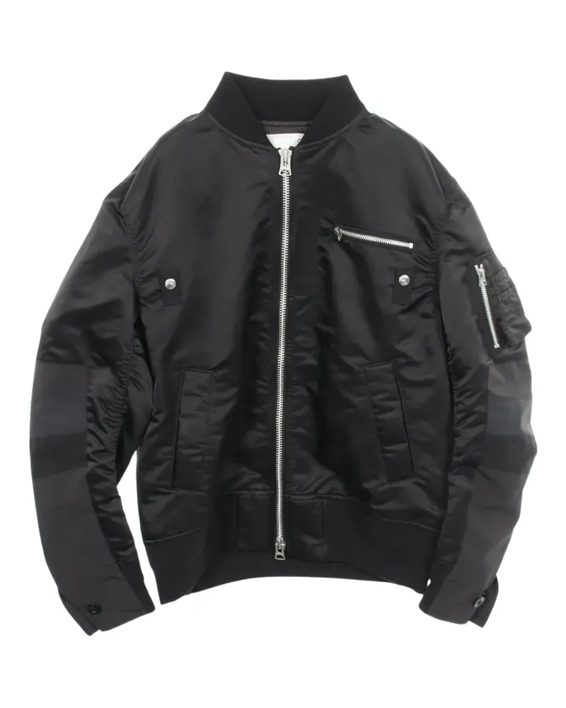 Sacai 2010s Bomberjacke in Colour-Block-Optik - Schwarz Schwarz