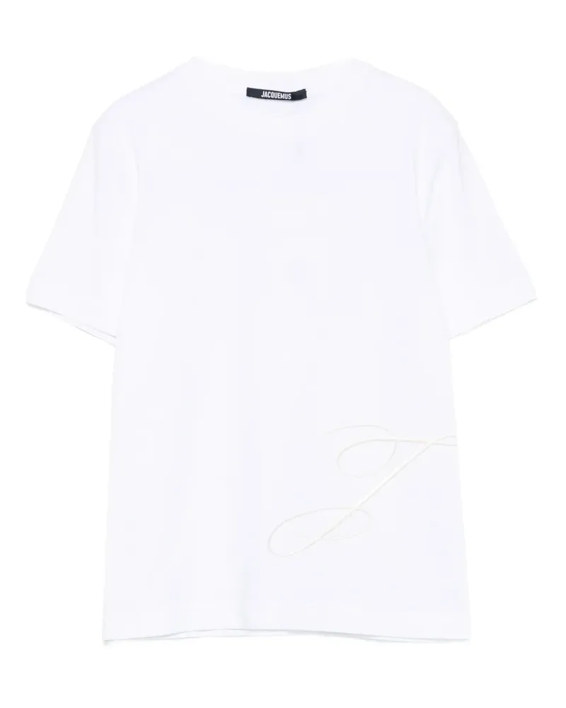 Jacquemus T-Shirt mit Logo-Stickerei - Weiß Weiß
