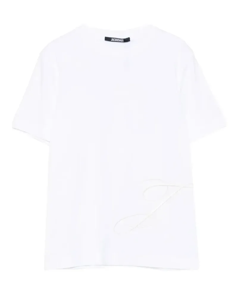 Jacquemus T-Shirt mit Logo-Stickerei - Weiß Weiß