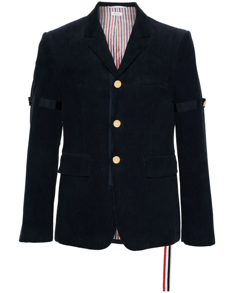 Thom Browne Einreihiges Sakko aus Cord - Blau Blau