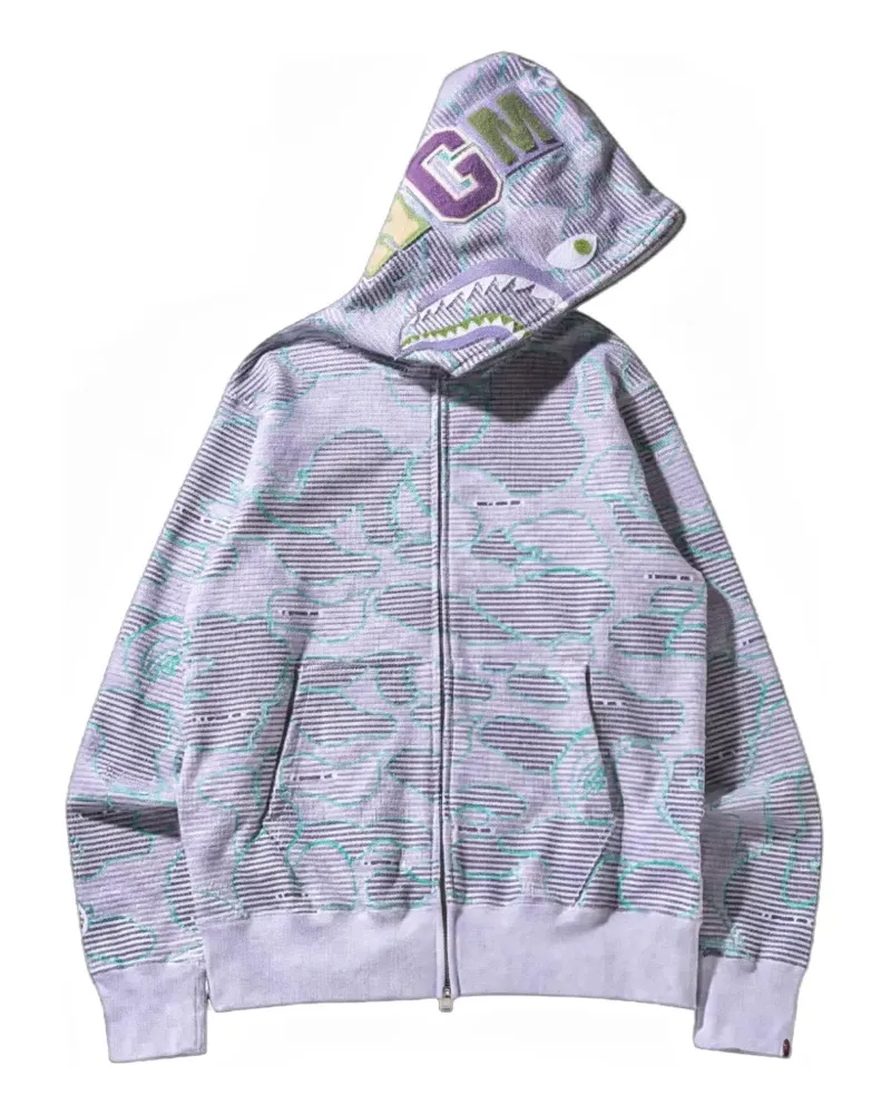 BAPE Text Code Camo Shark hoodie - Grau Grau
