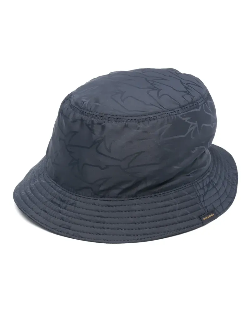 Paul & Shark Fischerhut mit Jacquard-Logo - Blau Blau