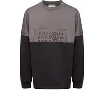 Numbers-motif crew-neck sweatshirt