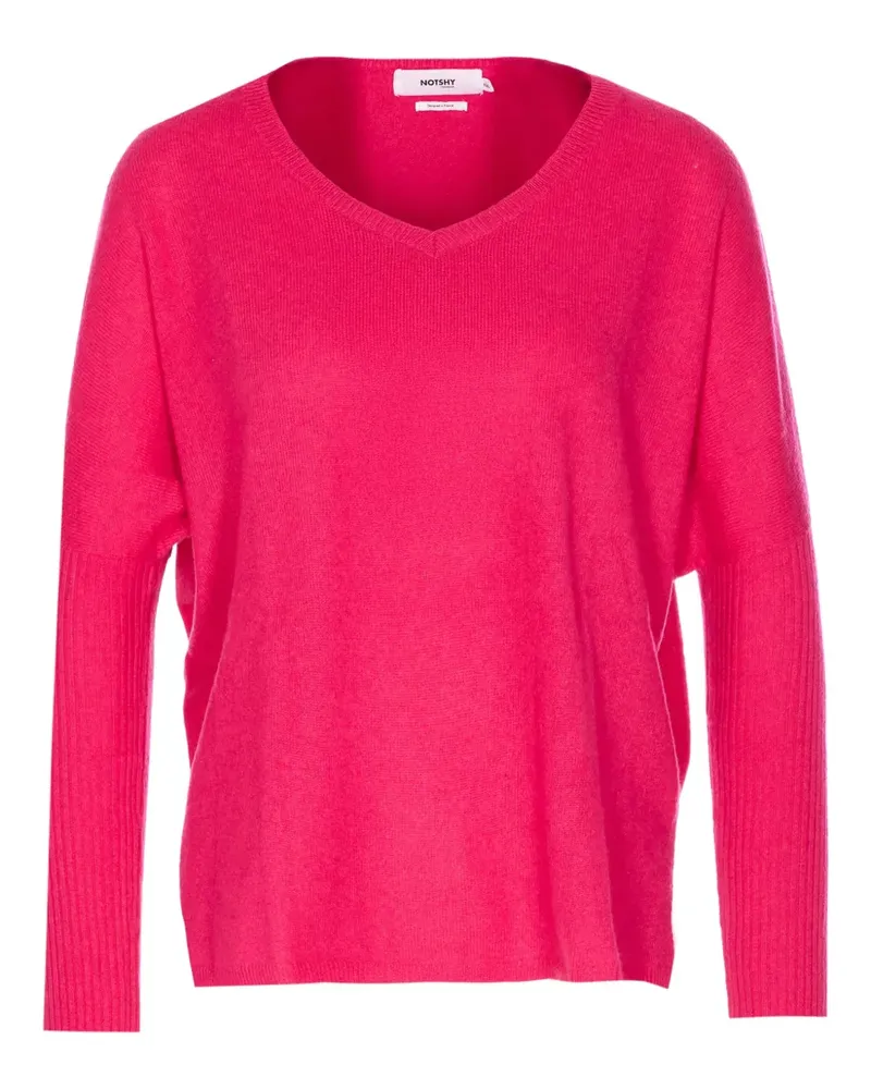 Not Shy Kaschmirpullover mit V-Ausschnitt - Rosa Rosa