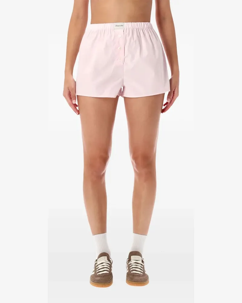 SPORTY & RICH Shorts mit Logo-Patch - Rosa Rosa