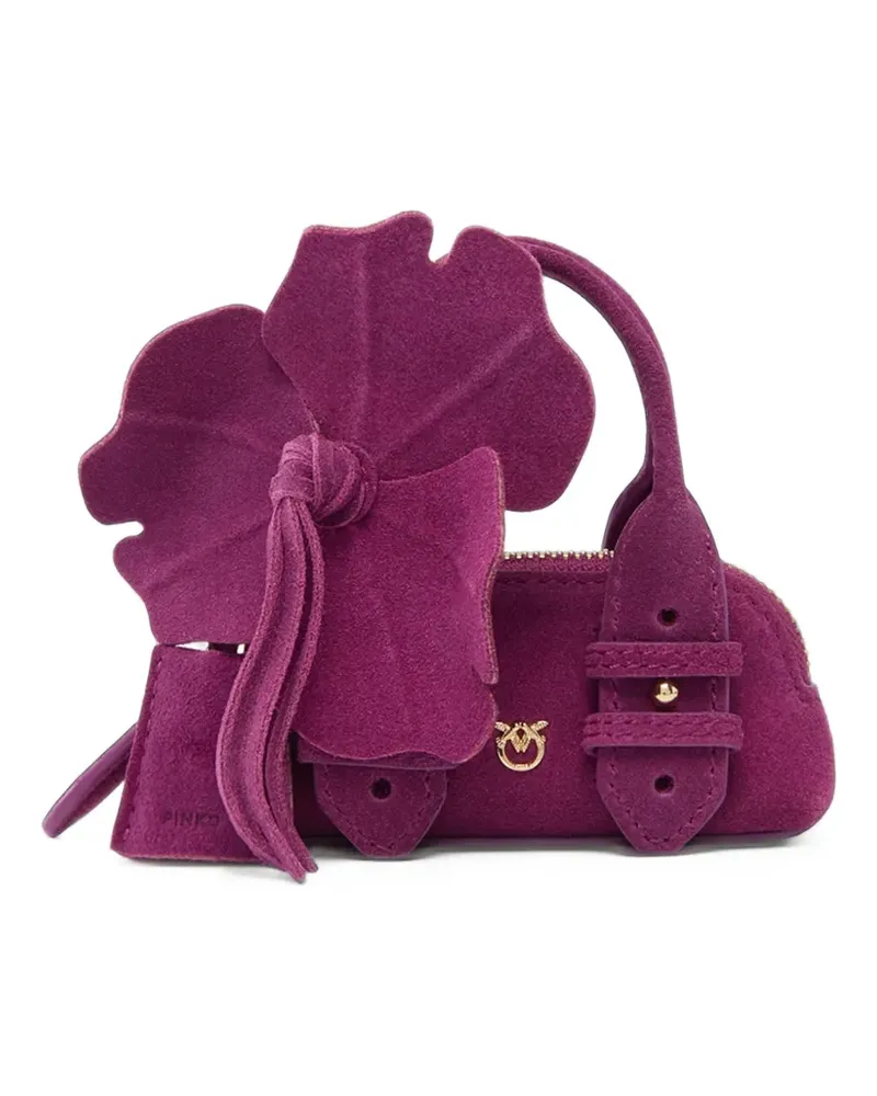 Pinko Nano Escape Love Birds Mini-Tasche aus Wildleder - Violett Violett