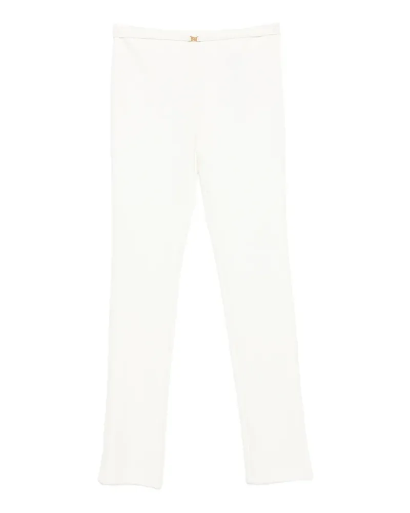 Blumarine logo-plaque flared trousers - Weiß Weiß