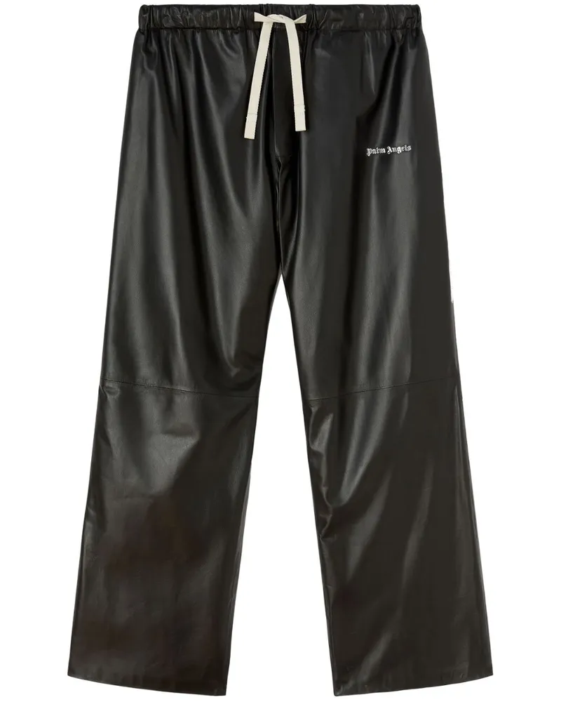Palm Angels Jogginghose aus Leder - Schwarz Schwarz