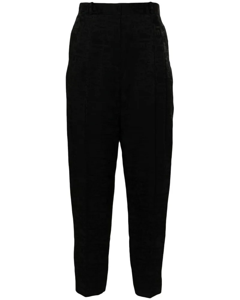 Elisabetta Franchi Jacquard-Hose mit Logo - Schwarz Schwarz