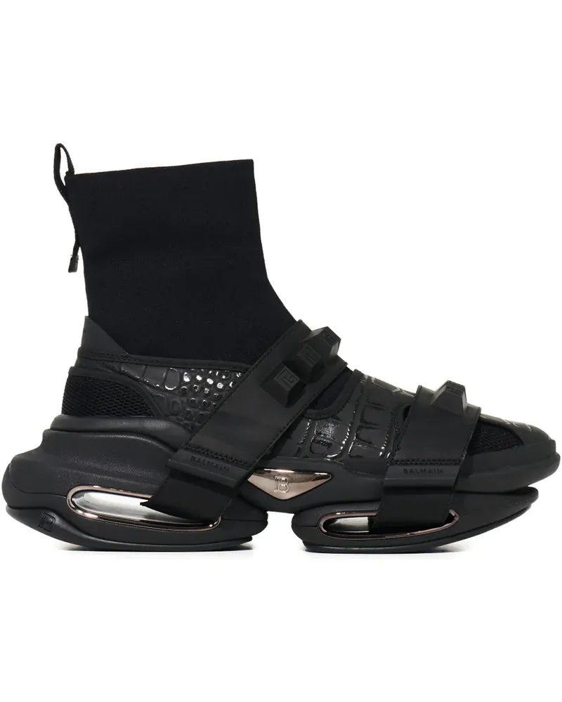 Balmain B-Bold snake-pattern sneakers - Schwarz Schwarz