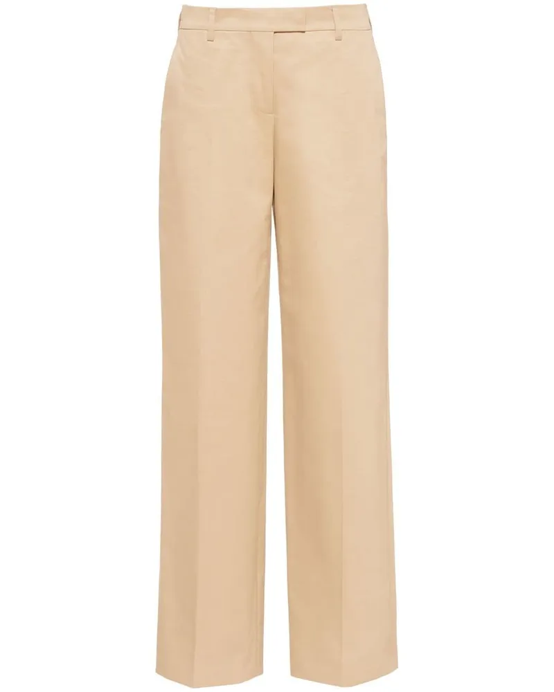 Miu Miu Halbhohe Hose mit geradem Bein - Nude Nude