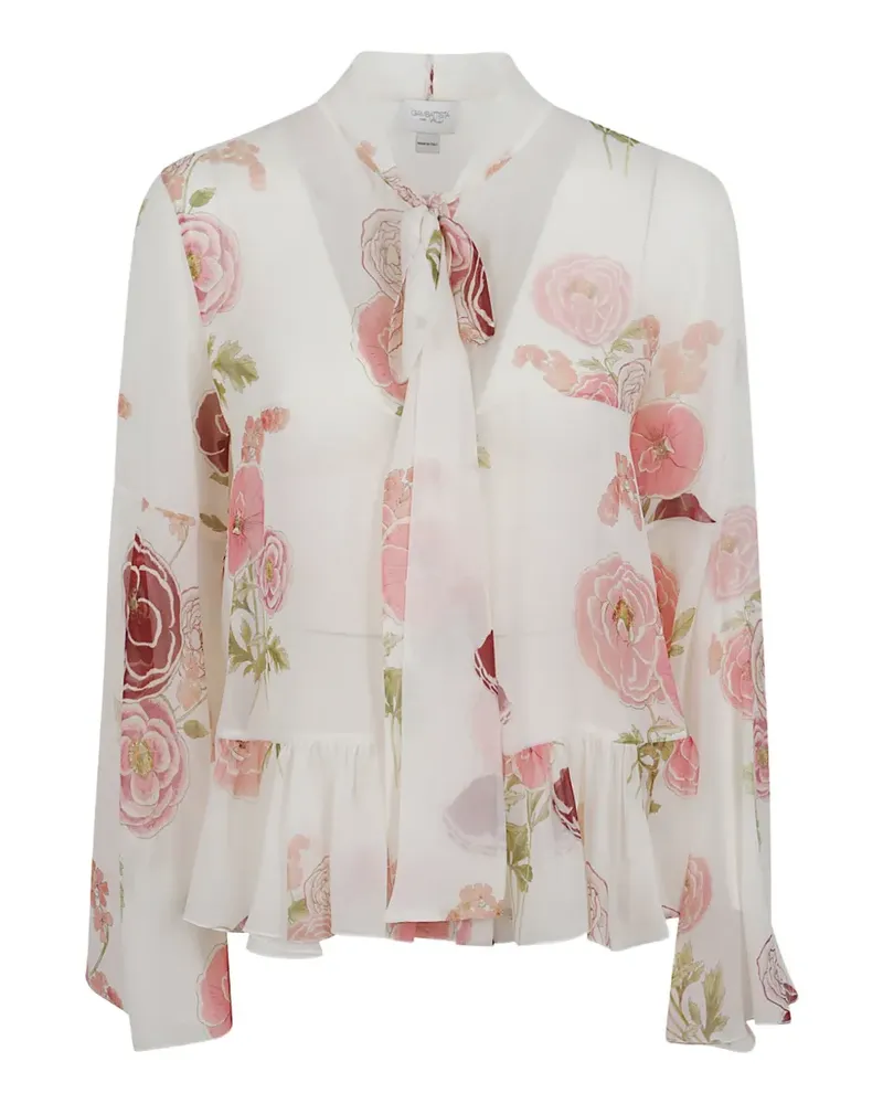 Giambattista Valli floral-print silk blouse - Weiß Weiß
