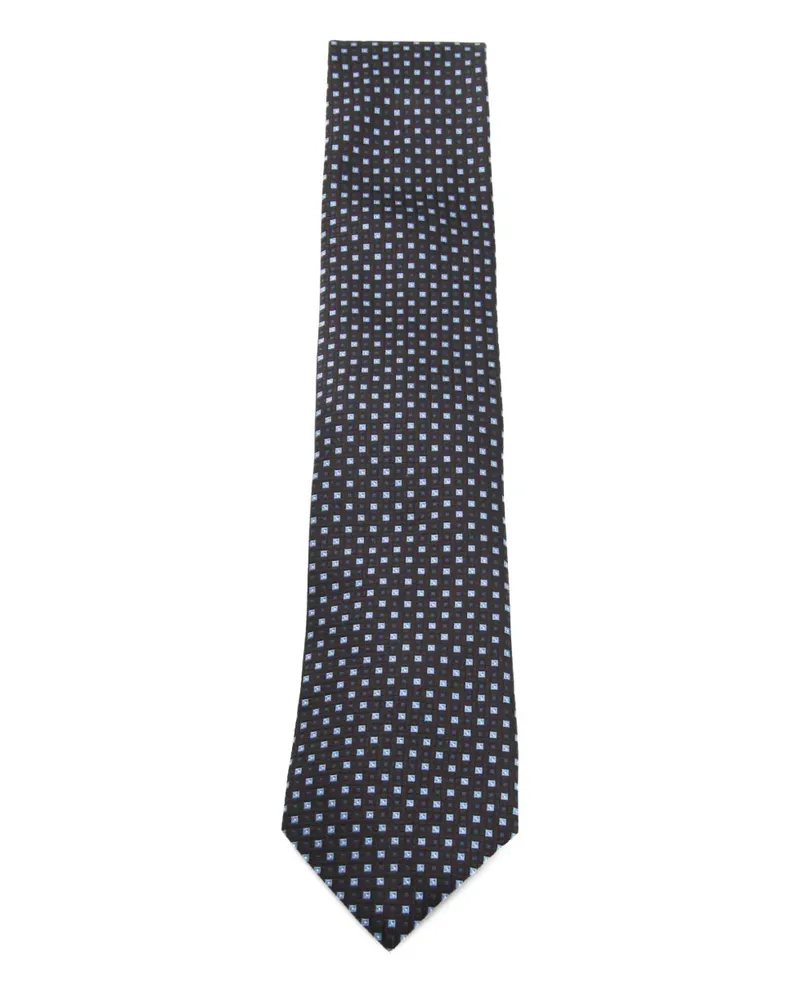 Ermenegildo Zegna Geometrisch gemusterte Krawatte - Braun Braun