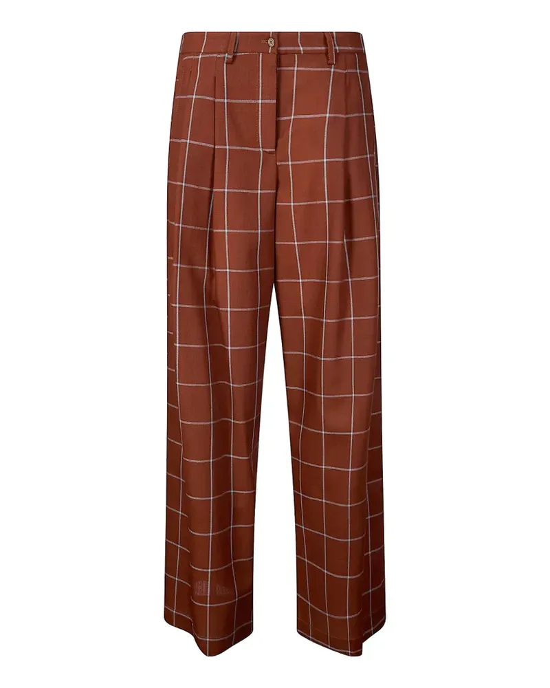 Jejia Karierte Katherine Hose - Braun Braun