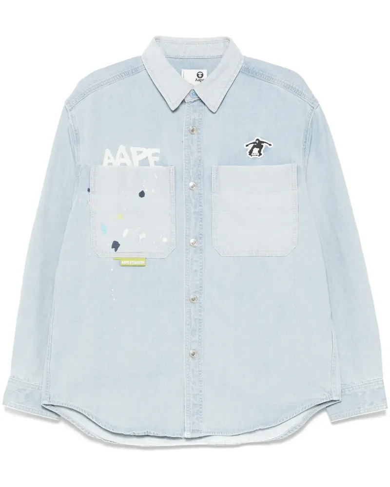 BAPE Hemd mit Logo - Blau Blau