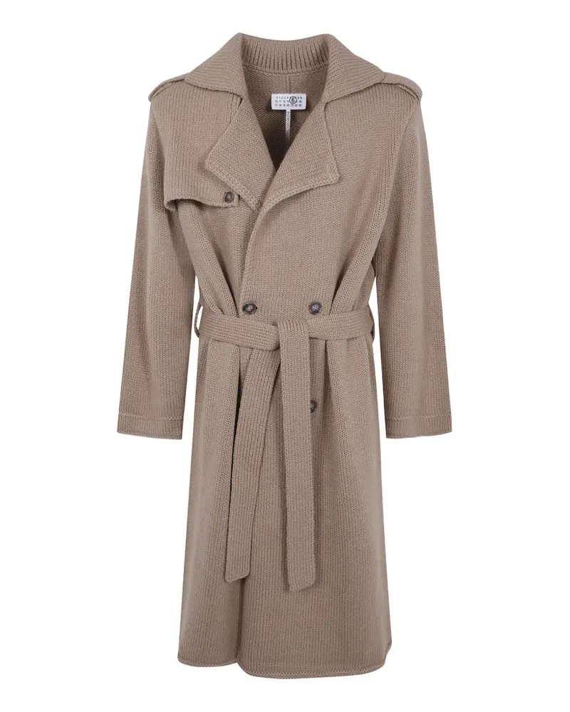 Maison Margiela knitted double-breasted trench coat - Nude Nude