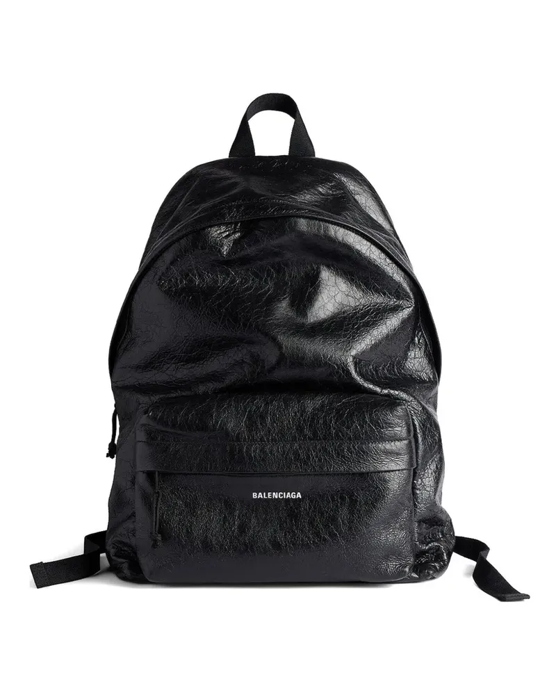 Balenciaga Explorer Rucksack aus Leder - Schwarz Schwarz