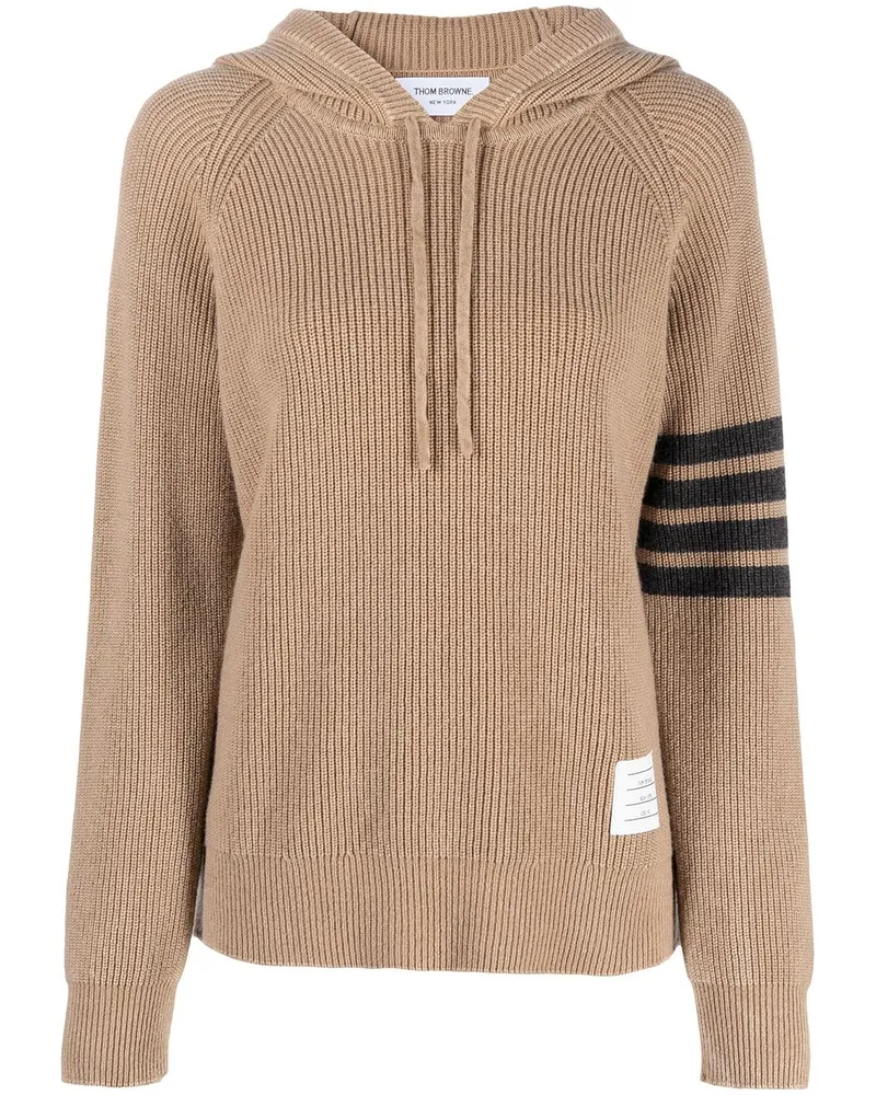 Thom Browne Hoodie mit Streifen Nude