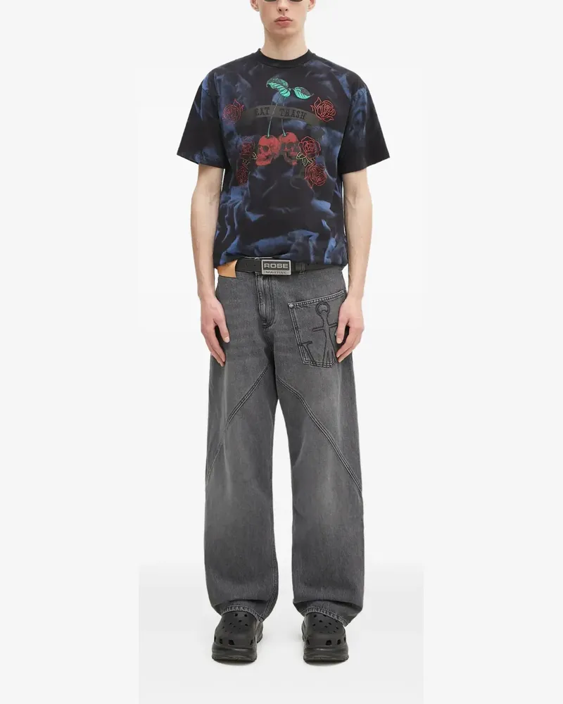 Aries T-Shirt mit Batikmuster - Blau Blau