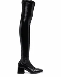 Courrèges Overknee-Stiefel mit Logo Schwarz