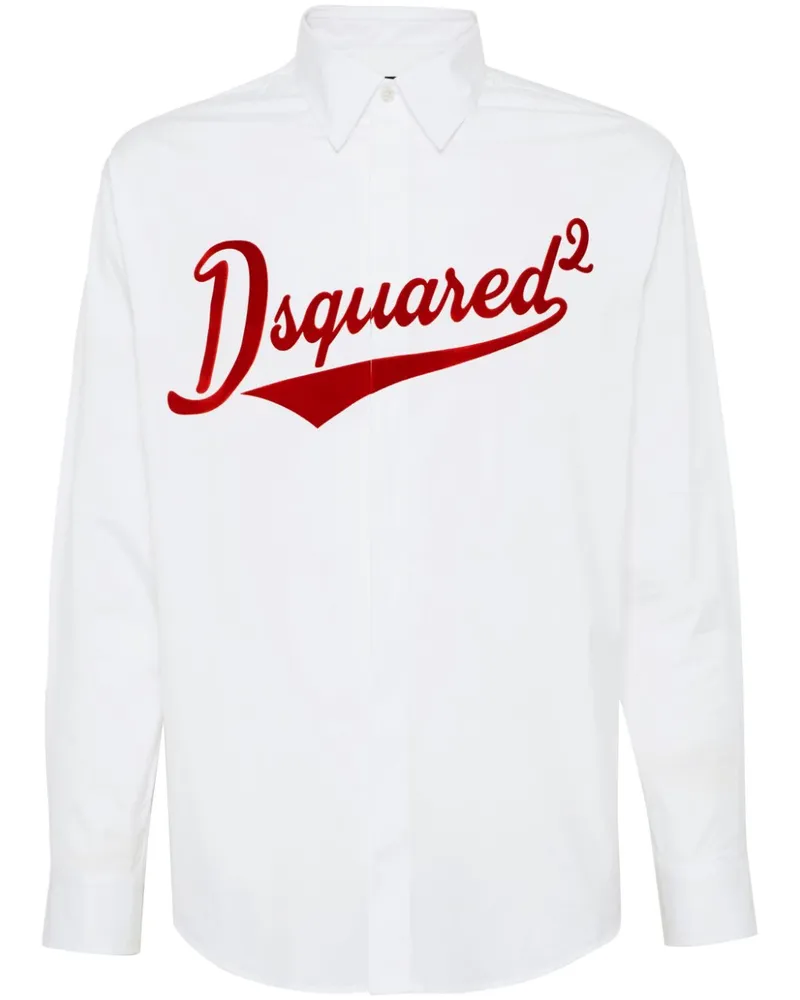 Dsquared2 Hemd mit Logo-Print - Weiß Weiß