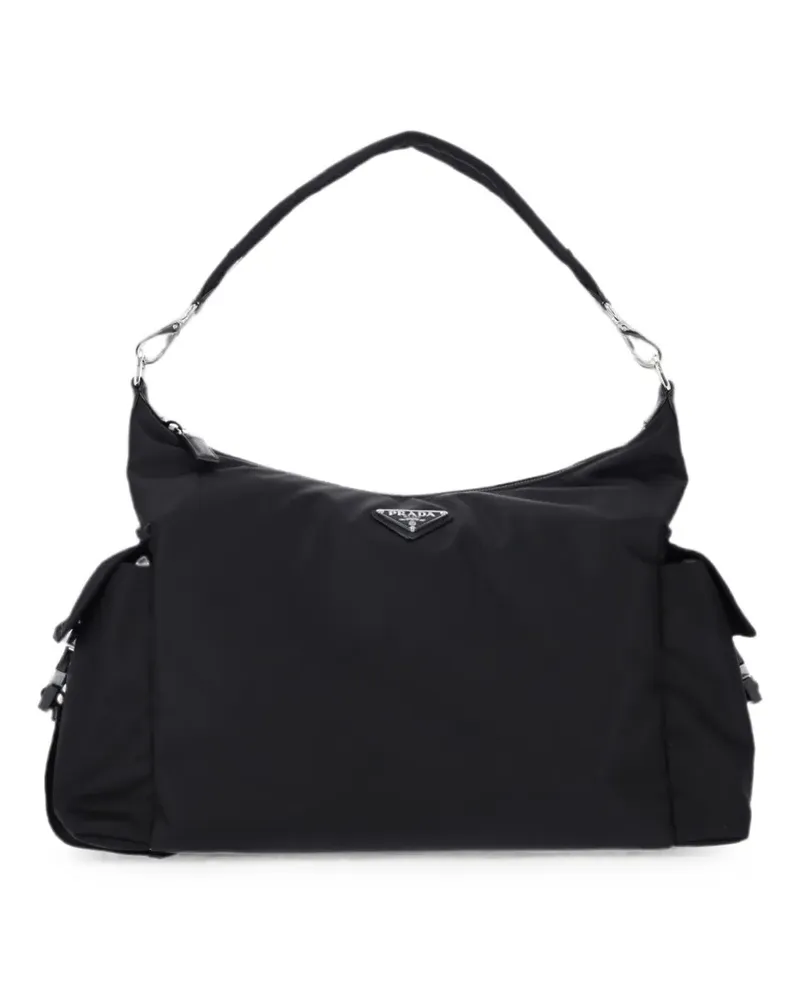 Prada Explore Tote Bag mit Logo-Schild - Schwarz Schwarz