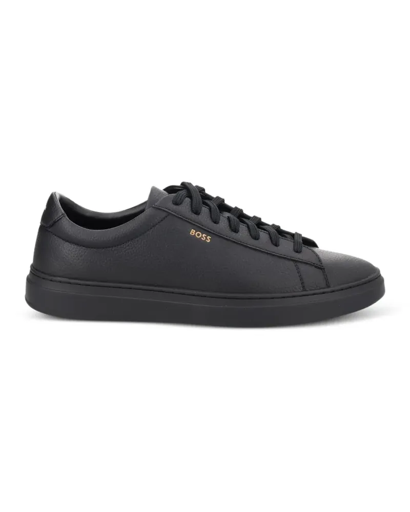 HUGO BOSS Sneakers aus gekörntem Leder - Schwarz Schwarz