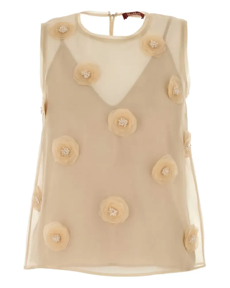 Max Mara Achille Organza-Oberteil - Nude Nude