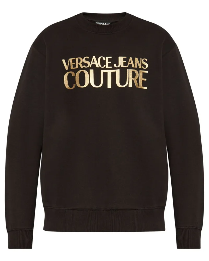 Versace Jeans Sweatshirt mit Metallic-Print - Schwarz Schwarz