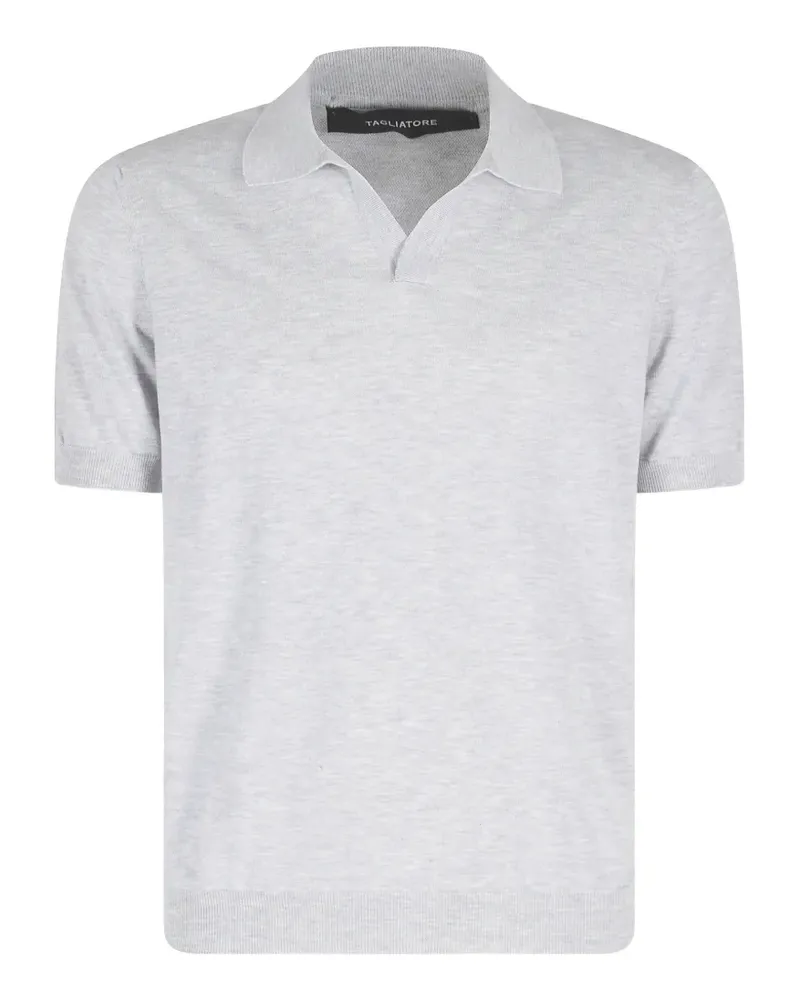 Tagliatore T-Shirt mit Poloshirtkragen - Grau Grau