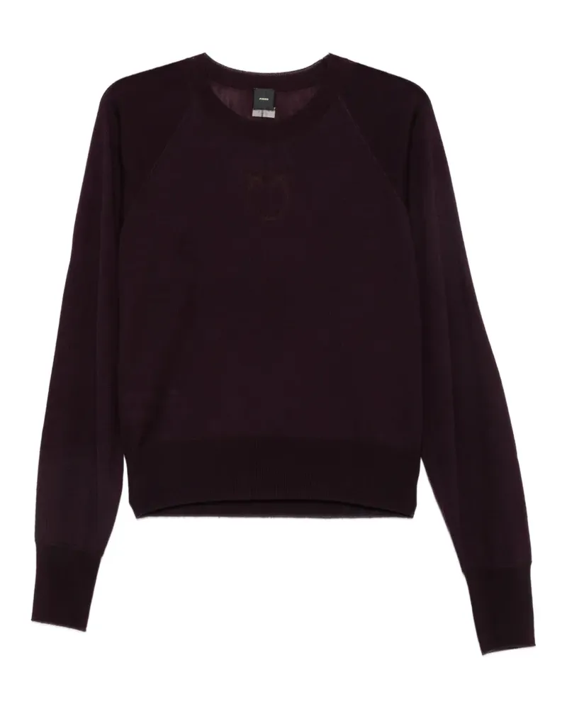 Pinko Love Birds-embroidered raglan-sleeve sweater - Violett Violett