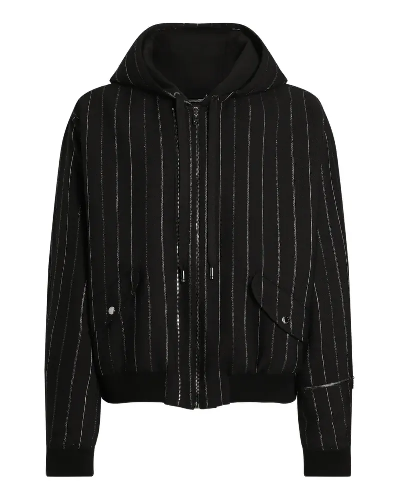 Dolce & Gabbana Wattierte Bomberjacke mit Nadelstreifen - Schwarz Schwarz
