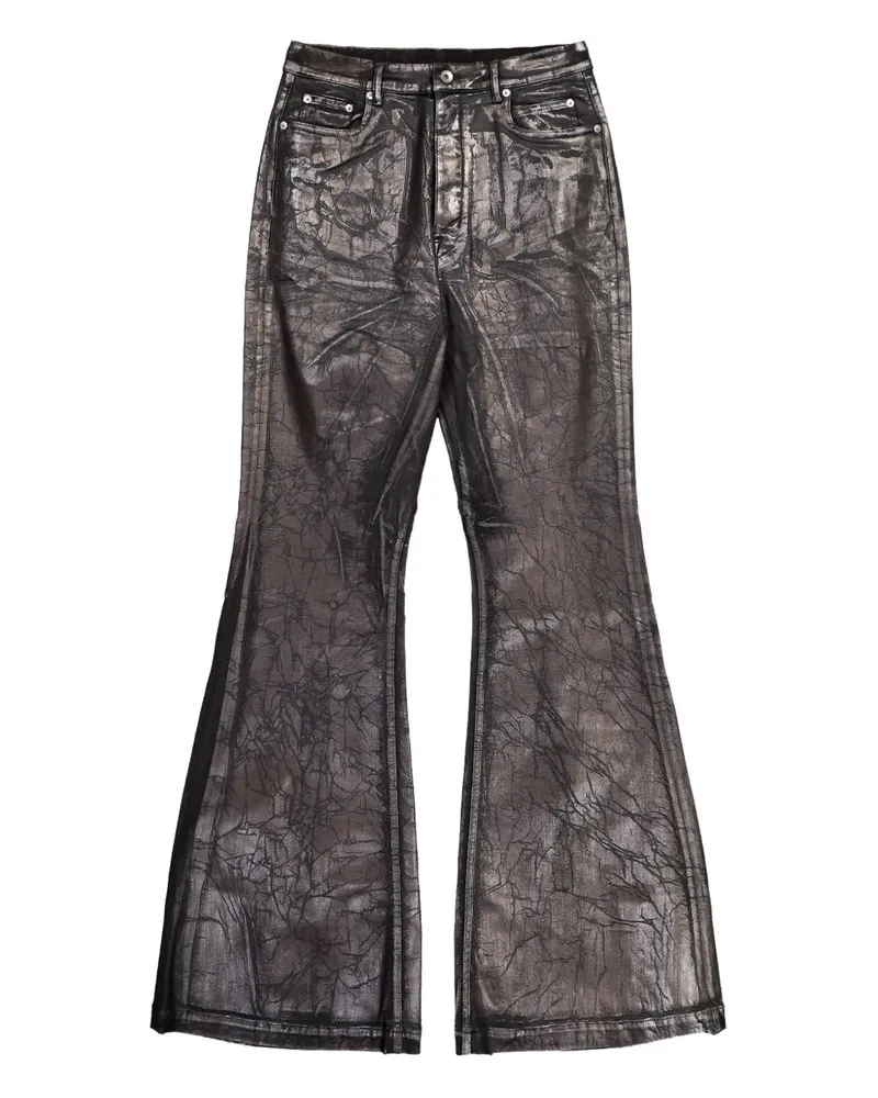 DRKSHDW by Rick Owens crackled-effect flared jeans - Grau Grau