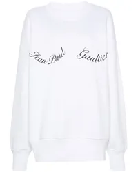 Jean Paul Gaultier Sweatshirt mit Logo-Applikation Weiß