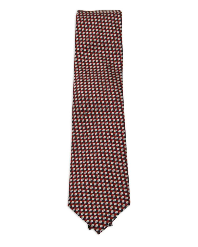 Ermenegildo Zegna Geometrisch gemusterte Krawatte - Rot Rot