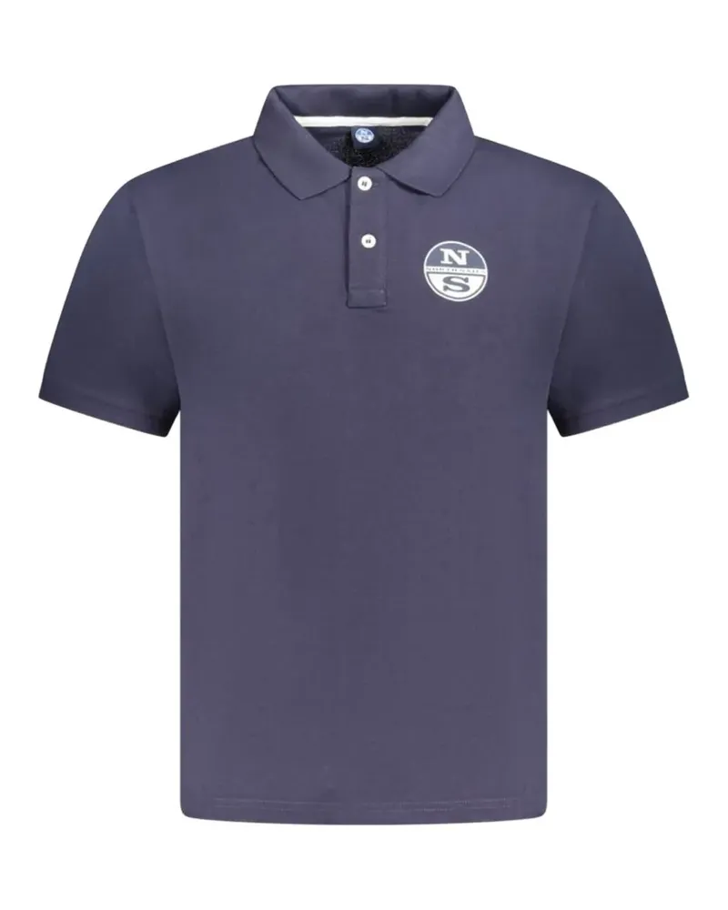 North Sails logo-patch short-sleeve polo shirt - Blau Blau