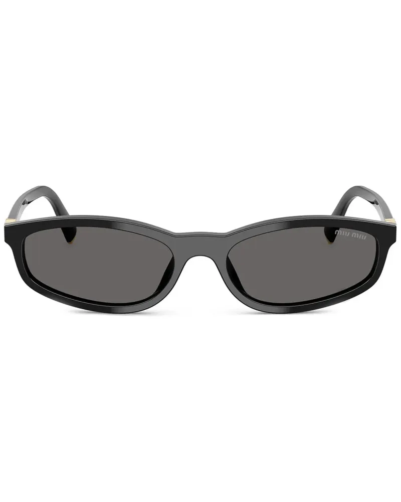 Miu Miu Sonnenbrille mit ovalem Gestell - Schwarz Schwarz