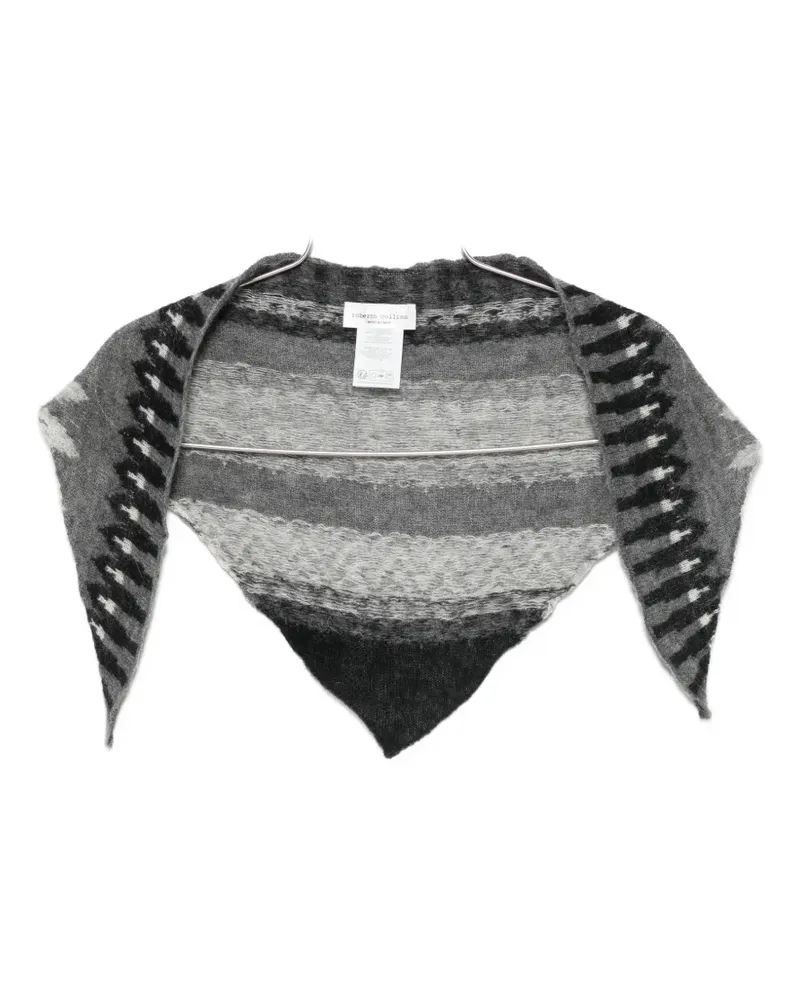 Roberto Collina gradient-effect triangular scarf - Grau Grau