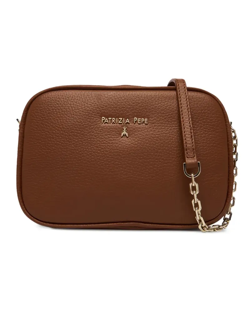 Patrizia Pepe Schultertasche mit Logo - Braun Braun