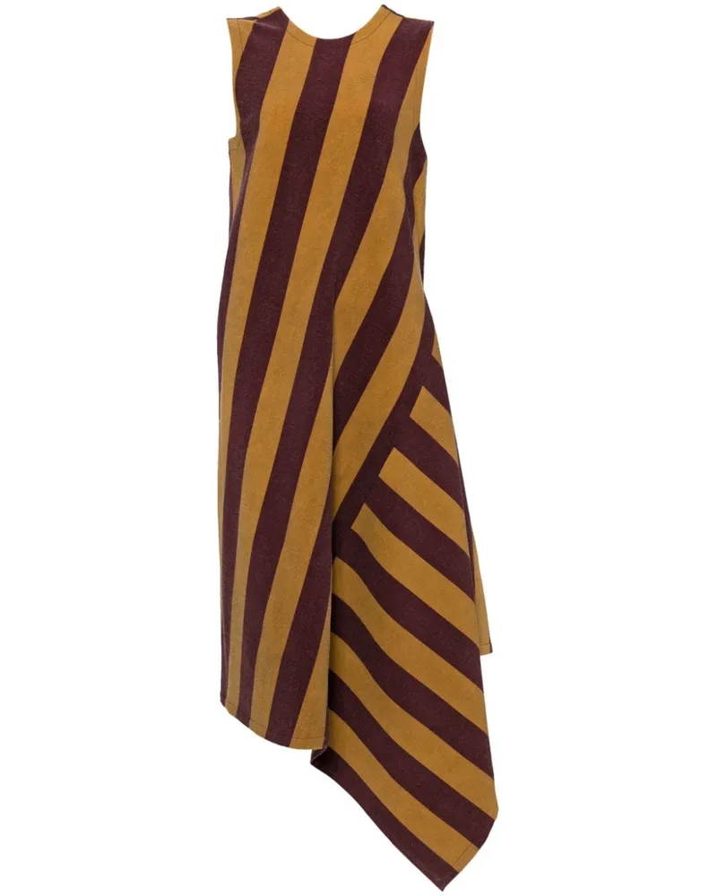 Uma Wang Asymmetrisches Kleid mit Streifen - Gelb Gelb