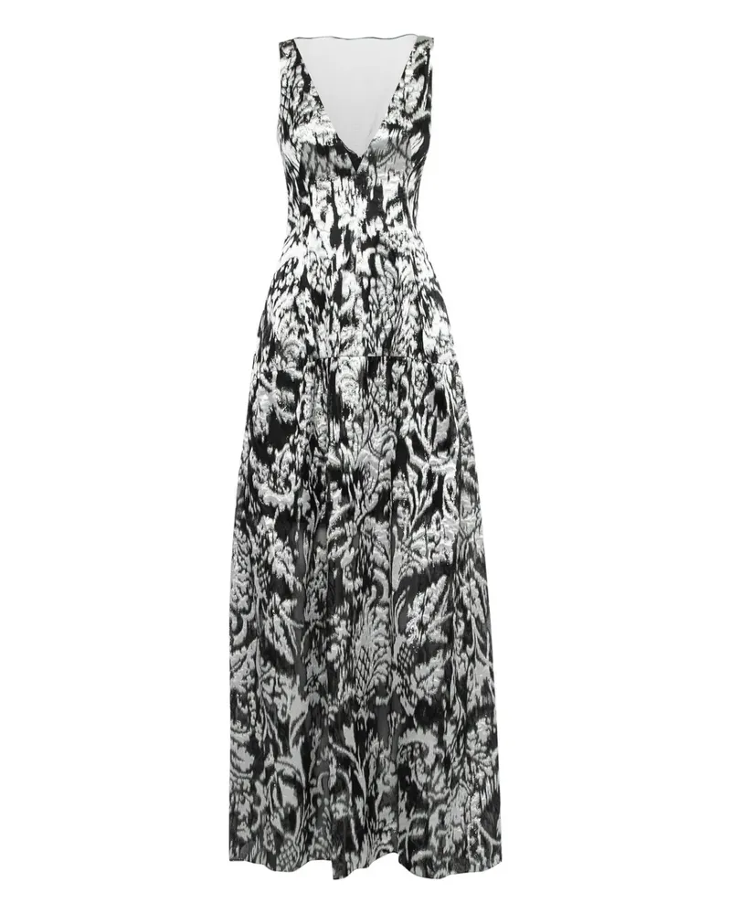 Lela Rose Kleid mit V-Ausschnitt - Schwarz Schwarz