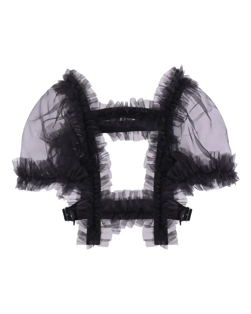 Noir Kei Ninomiya ruffled top - Schwarz Schwarz