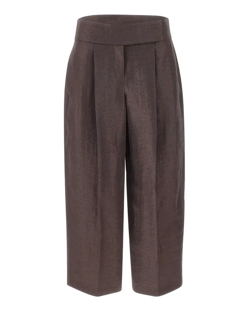 HUGO BOSS pleated-design trousers - Braun Braun