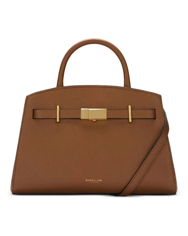 DeMELLIER small Hudson hammered-leather tote bag - Braun Braun