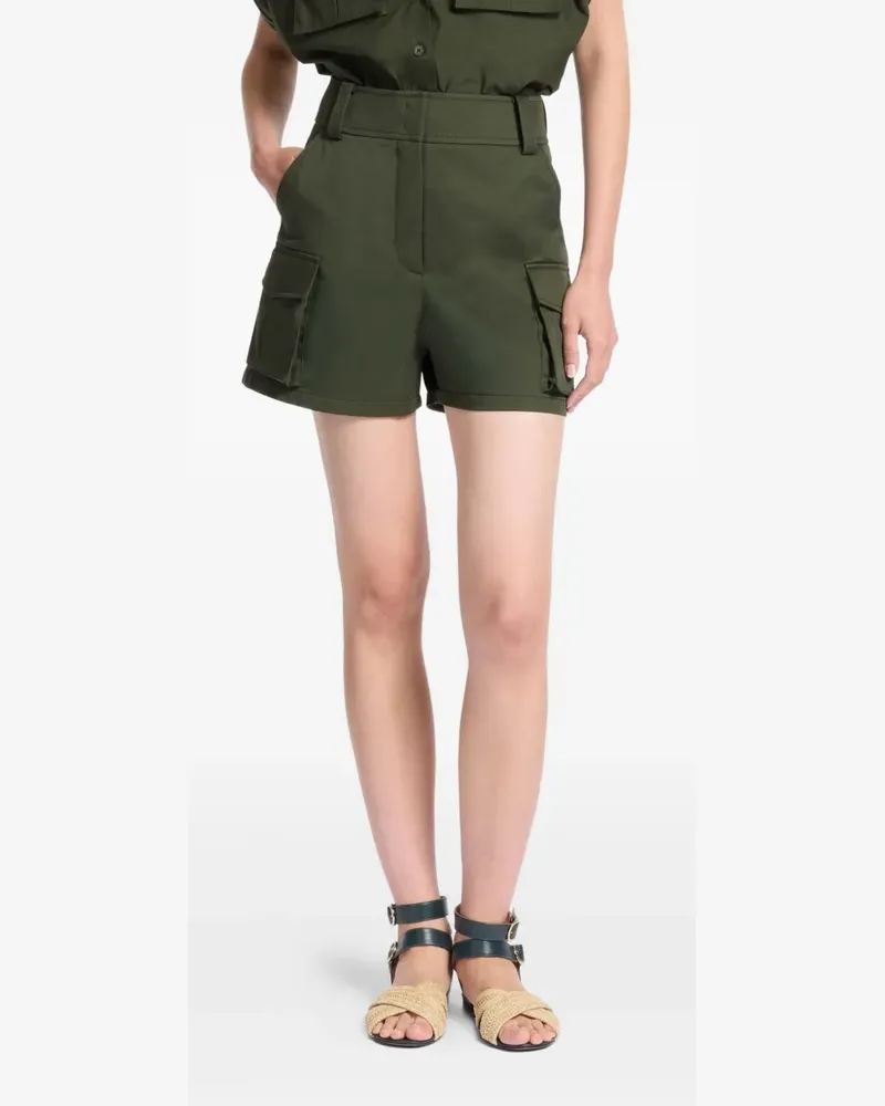 Elie Saab Klassische Gabardine-Shorts mit Cargotaschen - Grün Grün